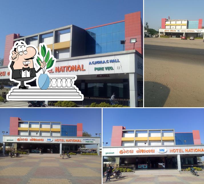 The exterior of National Hotel & Restaurant modasa