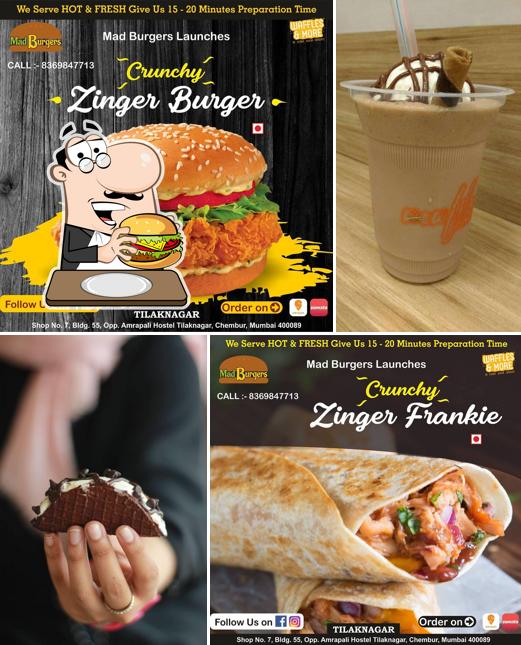 Hamburger at 100WAFFLES (Belgian waffle & more )