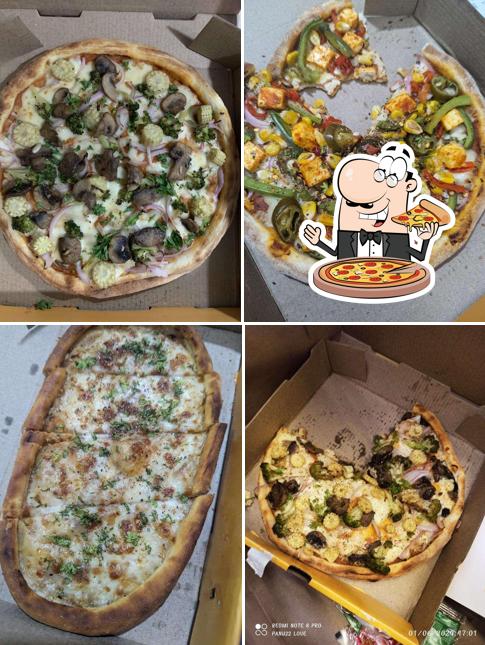 At Crusto's - Cheese Burst Pizza By Olio, you can get pizza