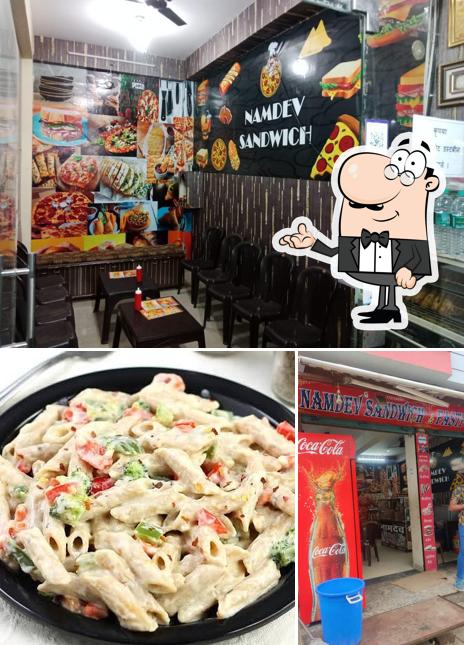 The restaurant's interior and food