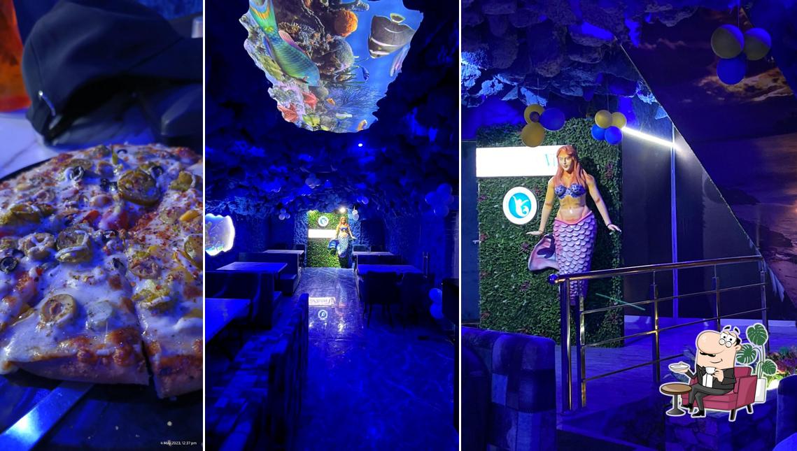 The interior of The Marine Vibe - Best Family Restaurants in Rohtak, Best Party Hall in Rohtak, Best Vegetarian Restaurants in Rohtak