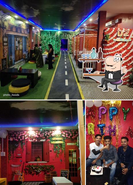 The photo of interior and bar counter at D2 lounge and restaurants