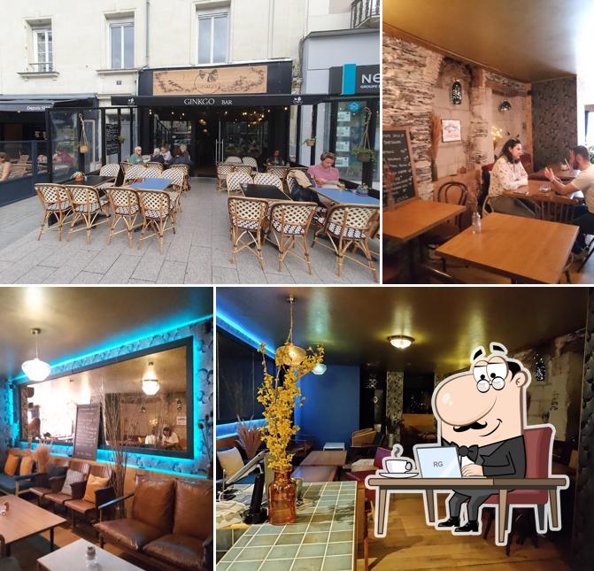 Installez-vous à l'une des tables de Ginkgo Bar