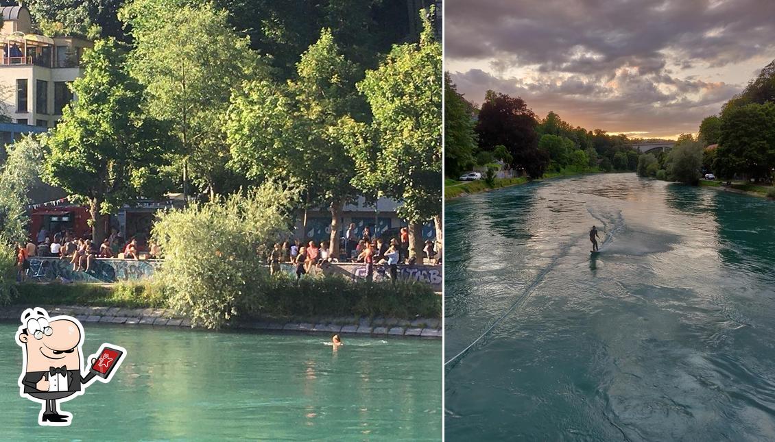 Goditi la vista dall'area esterna di Trybhouz Bar