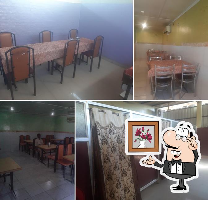 The interior of Aishwarya Restaurant Ashwini Nagar Haveri