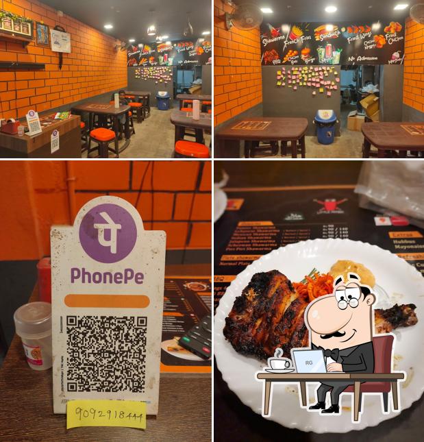 The image of Little Arabia’s interior and food