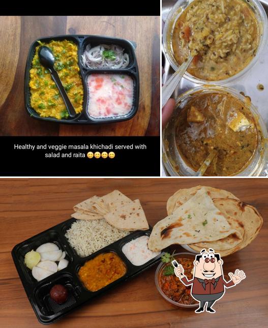 This is the photo showing food and interior at Thali Express