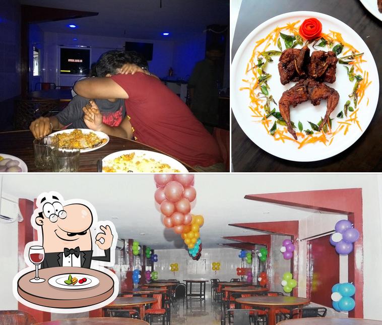 Take a look at the image showing food and interior at Sharmista's Skandapoorvaja Restaurant & Bar