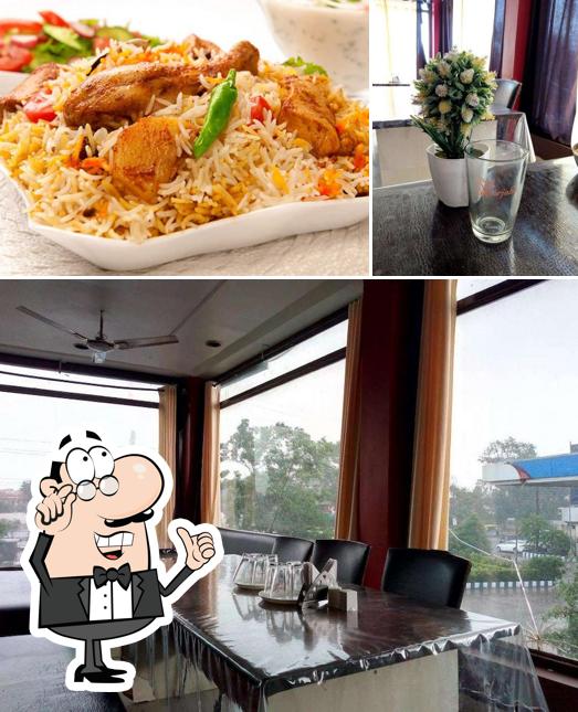 This is the photo showing interior and food at Noorjaha Restaurant