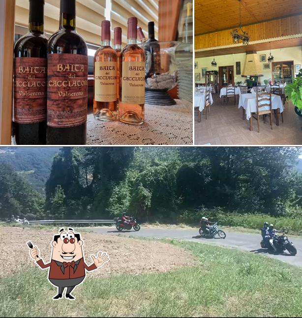 Tra le diverse cose da Ristorante Baita del Cacciatore si possono trovare la cibo e interni