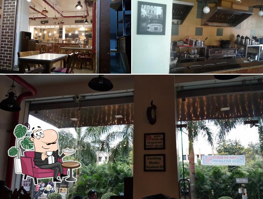 Take a seat at one of the tables at MH 34 Restaurant