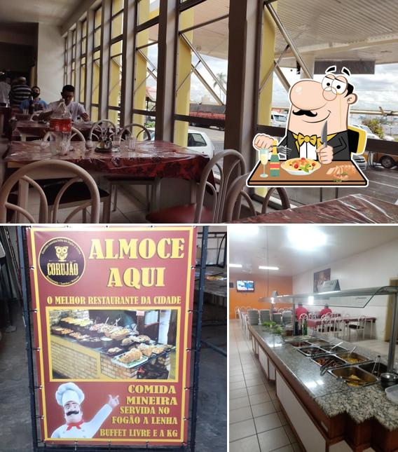 A comida e interior do restaurante