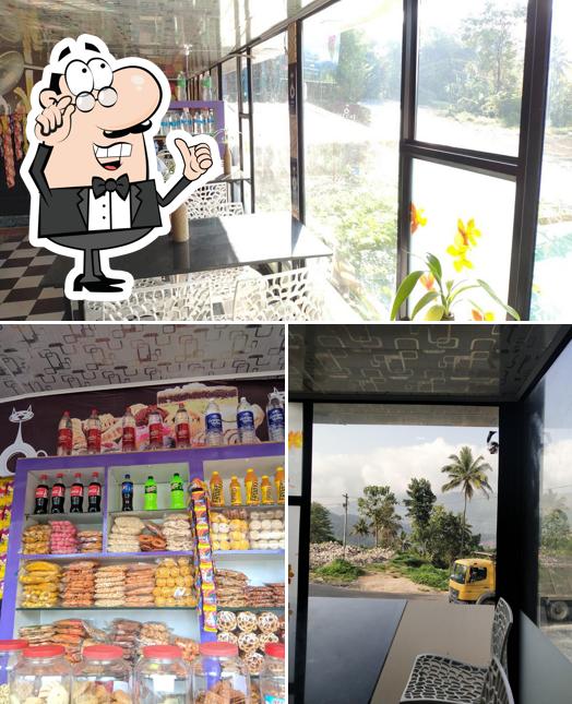 Among different things one can find interior and food at Fat Cat Caffe