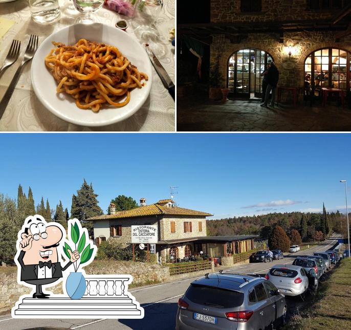 Questa è la foto che presenta la esterno e cibo di Osteria Del Cacciatore