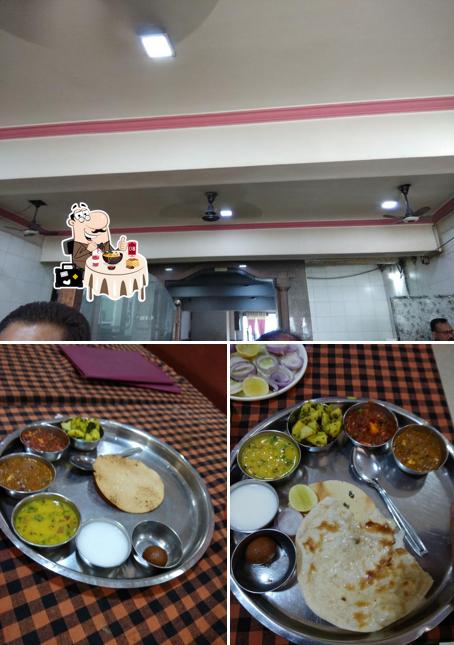 Among different things one can find food and interior at Hotel satkar