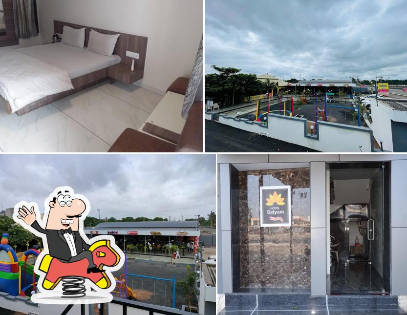 Among various things one can find play area and interior at Satyam Foods & Rooms