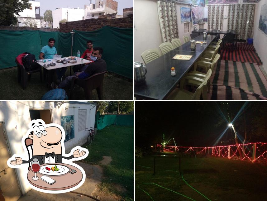 This is the image displaying dining table and exterior at Shree krishna restaurant