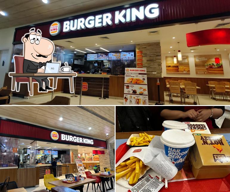 Take a seat at one of the tables at Burger King