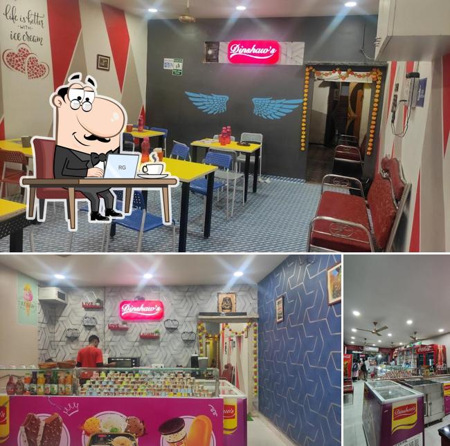 The interior of Dinshaw's HeartBeat Icecream Parlour and Chats