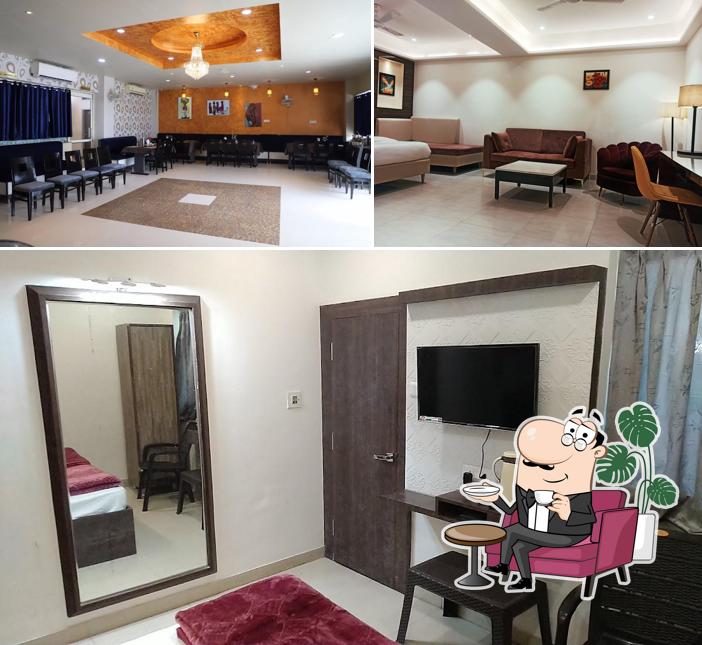 Take a seat at one of the tables at Resort Exotika