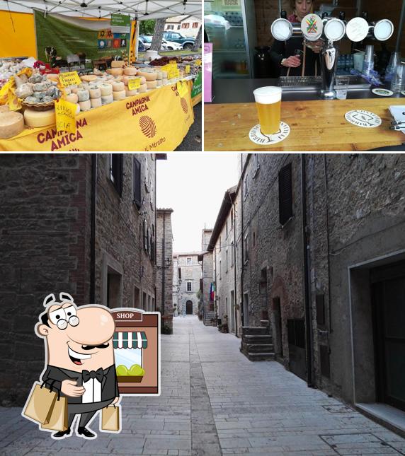 La esterno e cibo del ristorante