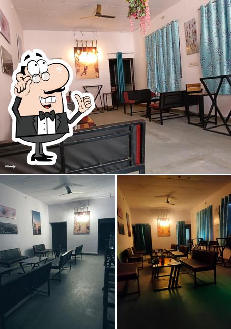 The interior of Karan's coffee house