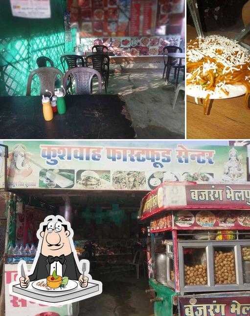 This is the picture depicting food and interior at Kushwah Fast Food Center