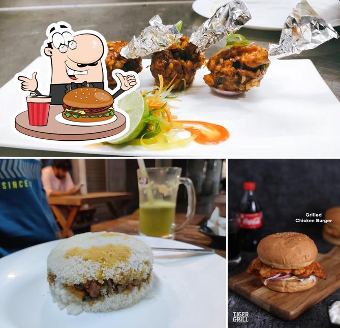Try out a burger at Tiger Grill