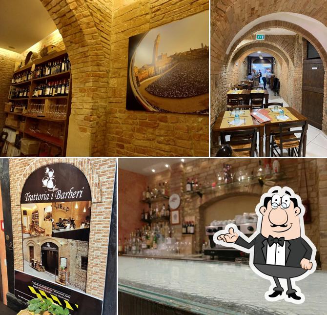 Installez-vous à l'une des tables de TRATTORIA I BARBERI