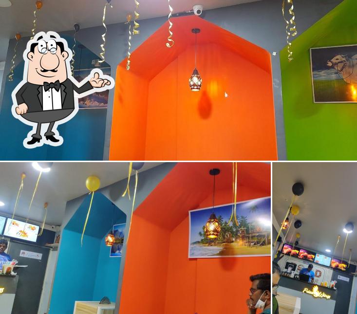 The interior of Fried Wings, Ongole