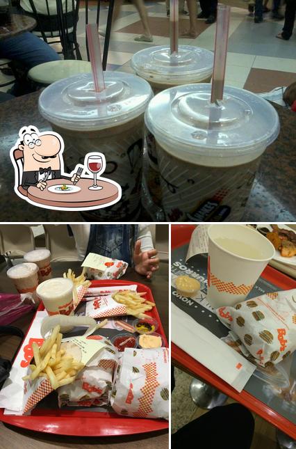 Entre diferentes coisas, comida e interior podem ser encontrados no Bob's