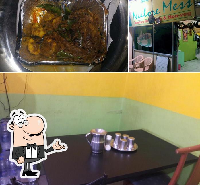 This is the picture showing interior and food at Nellore Mess