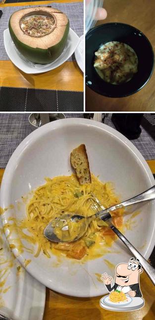 Spaghetti carbonara at One Dine Tirupur