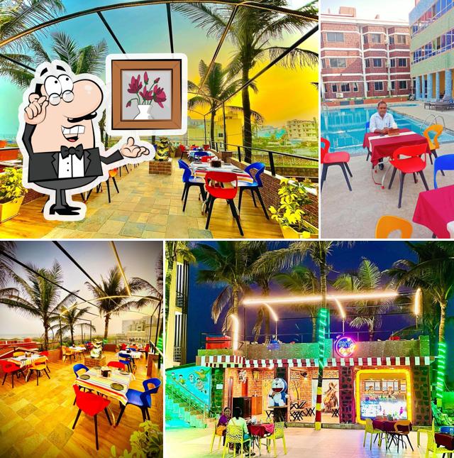 The interior of Sky Light Rooftop Cafe