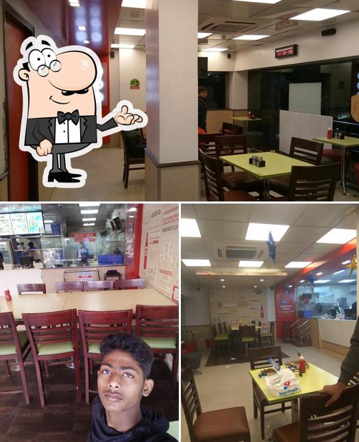 The interior of Domino's Pizza Kapasiya, Begusarai