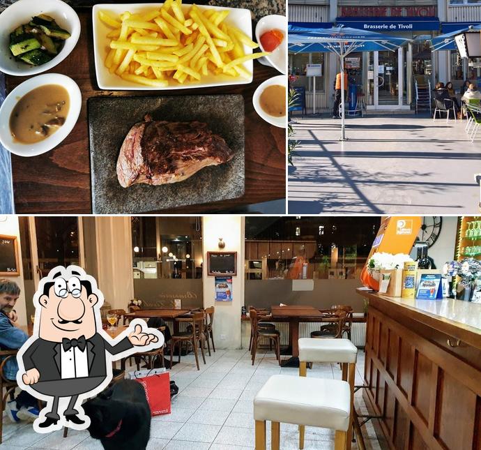 La immagine della interni e cibo di Brasserie de Tivoli