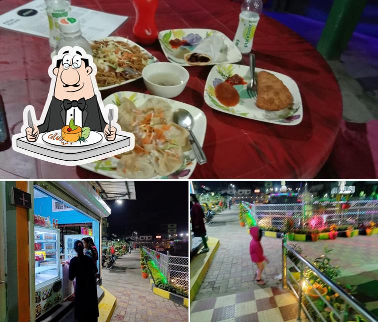 The photo of food and exterior at children's park restaurant