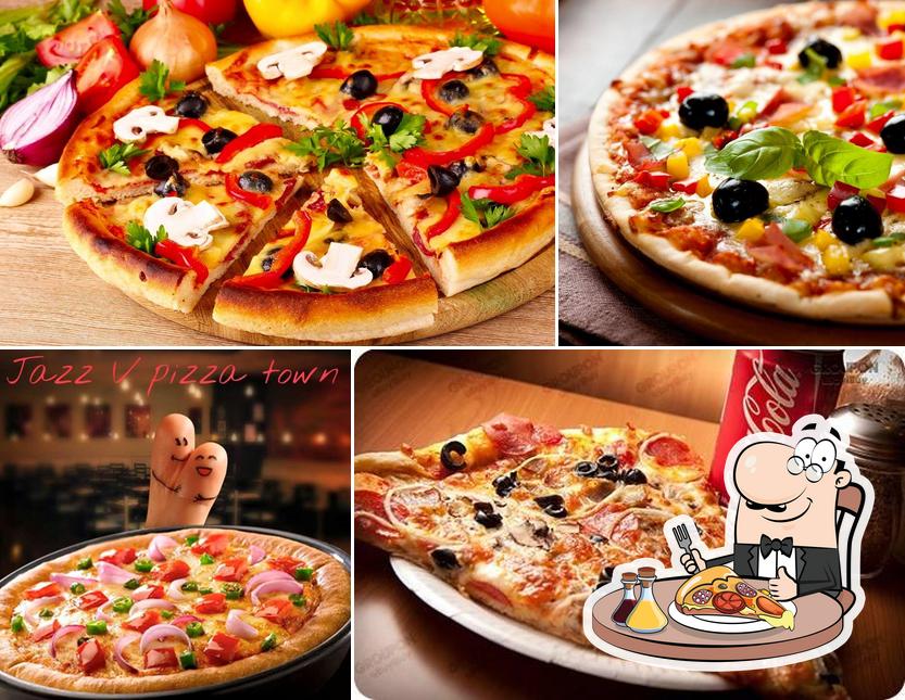 Pick pizza at Jazz V Pizza Town