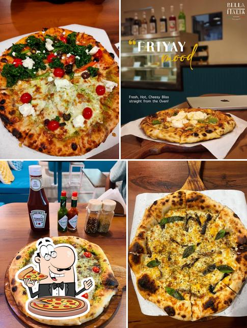 Order pizza at Bella Italia Eatery