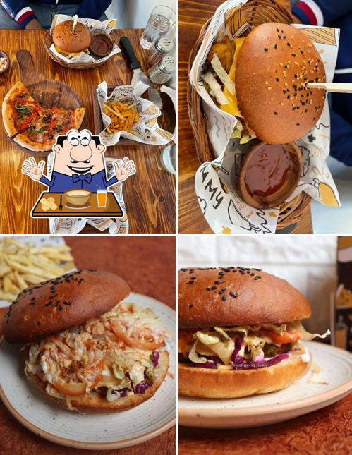 Food at Napovo PizzBurg