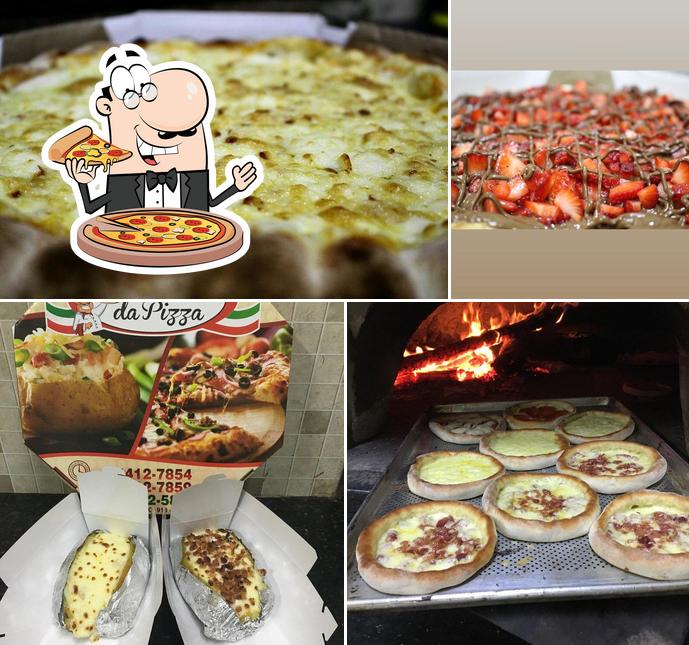 Escolha pizza no Trattoria da Pizza