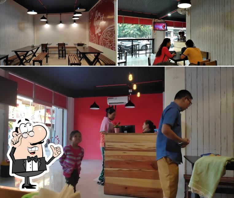The interior of Laziz Pizza
