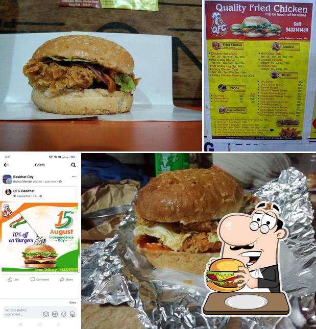 Order a burger at QFC Basirhat (Quality Fried Chicken)
