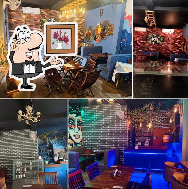 The interior of Red & Blue Cafe and Party Hall