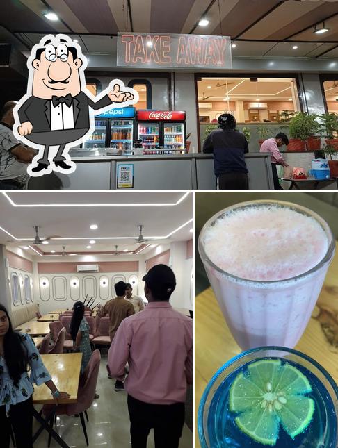 This is the image showing interior and beverage at Chhabra’s Veg Restaurant