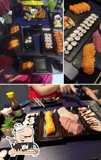 Rolos de sushi são oferecidos por Go Sushi Restaurante