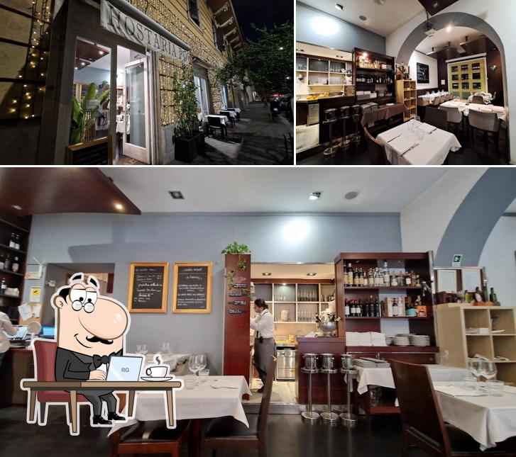 Dai un'occhiata agli interni di Hostaria Po