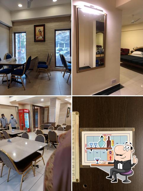 Take a seat at one of the tables at Hotel Maris