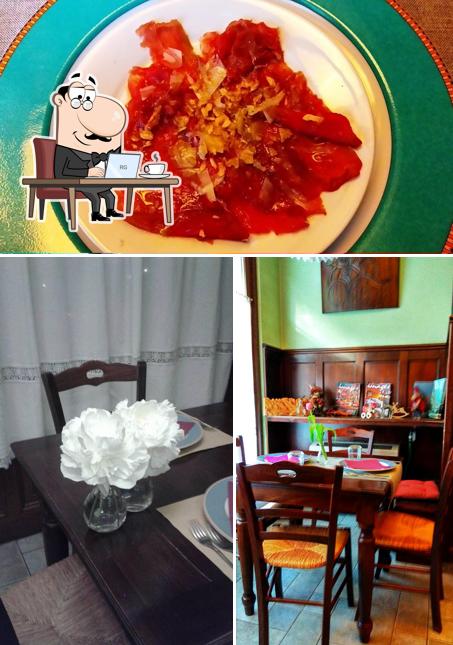 Questa è la foto che raffigura la interni e cibo di osterianumerouno