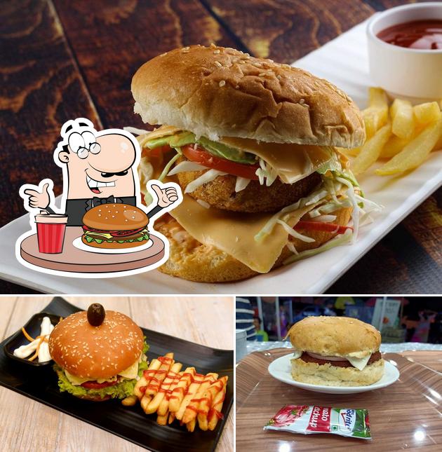 Order a burger at Joy Cafeteria